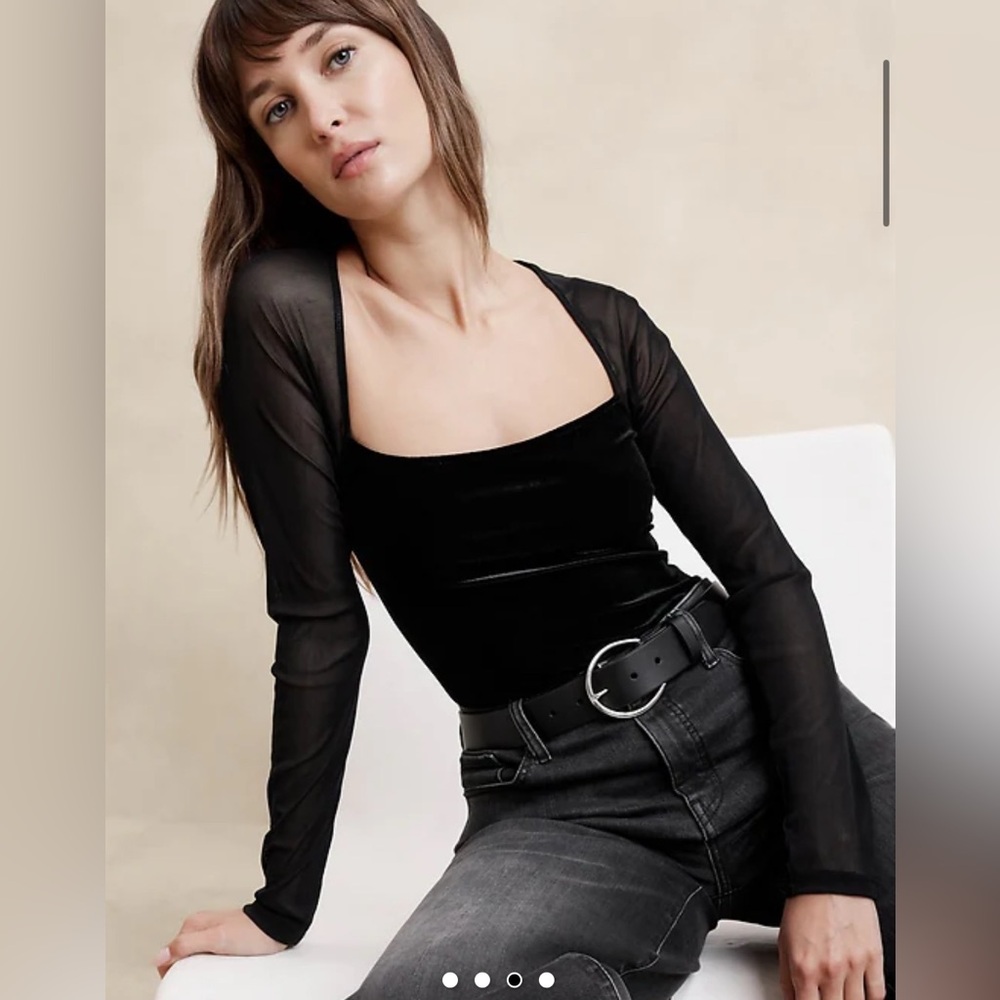 Square Neck Velvet Bodysuit